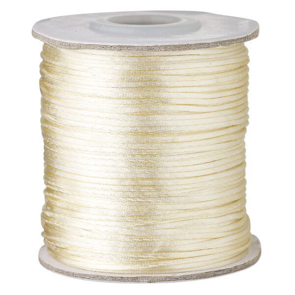 Cord, Satinique™, satin, light beige, 1mm mini. Sold per 200-foot spool. image number 0