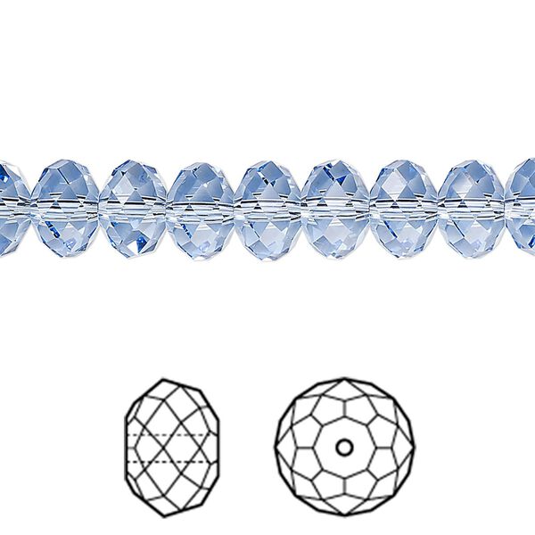 Bead 144pk light sapphire, Crystal Passions® 8x6mm rondelle 5040 image number 0