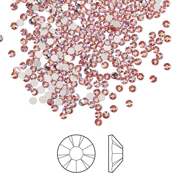 Flat back 144pk padparadscha AB foil back, Preciosa MAXIMA Czech crystal rhinestone 1.7-1.9mm chaton rose round SS5 image number 0