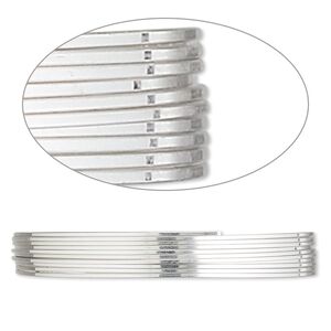 Wire, sterling silver, full-hard, square, 22 gauge. Sold per pkg of 5 feet.