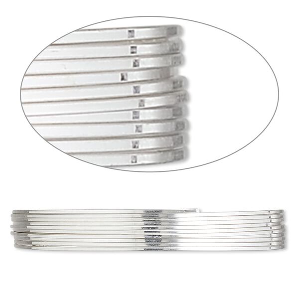 Wire, sterling silver, full-hard, square, 22 gauge. Sold per pkg of 5 feet. image number 0