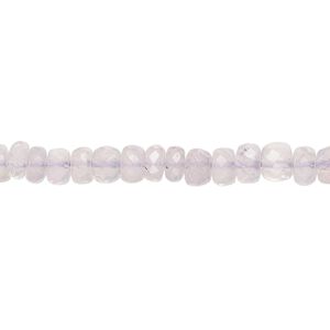 Lavender quartz 1pkg1, hand-cut faceted rondelle bead natural 17 inch graduated 4x2mm-6x4mm