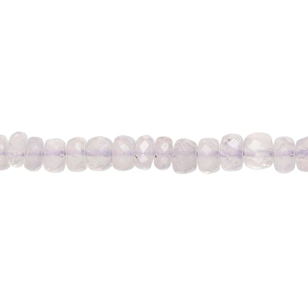 Lavender quartz 1pkg1, hand-cut faceted rondelle bead natural 17 inch graduated 4x2mm-6x4mm image number 0