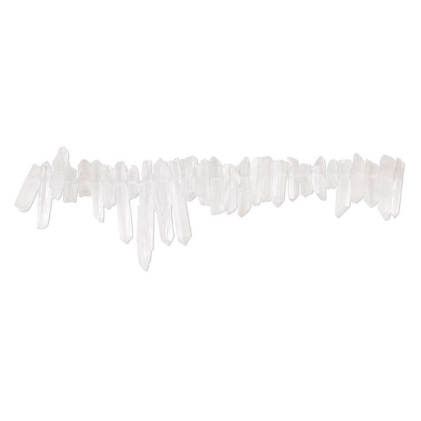 Bead, quartz crystal (natural), 10x3mm-30x5mm hand-cut top-drilled point, C grade, Mohs hardness 7. Sold per 4-inch strand, approximately 25-30 beads. image number 0