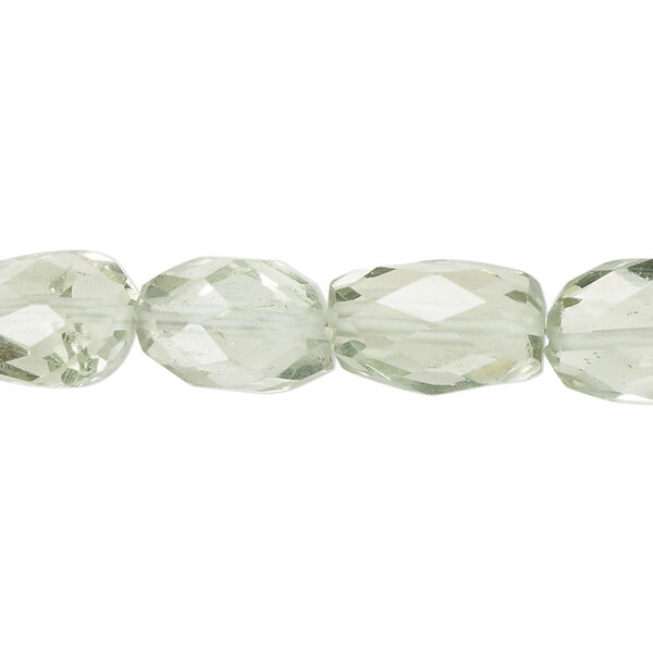 Green quartz 1pkg1, hand-cut faceted nugget bead B grade, 8 inch small image number 0