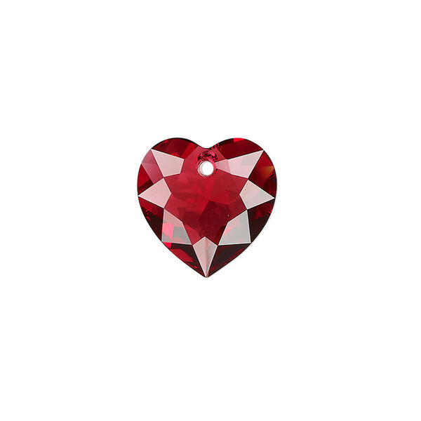 Drop 1pk scarlet, Crystal Passions® 14.5mm pendant heart cut 6432 image number 0