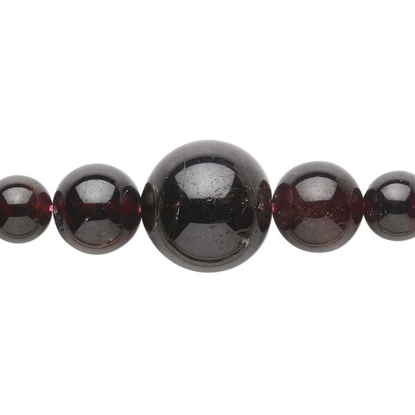 Garnet 1pkg1, round bead 15.5-16 inch graduated 5-14mm image number 0
