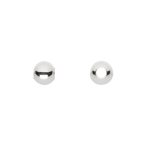 Bead, sterling silver, 7mm round. Sold per pkg of 10. image number 0