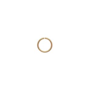 Jump ring, 14Kt gold, 7.5mm round, 5.2mm inside diameter, 18 gauge. Sold per pkg of 2.