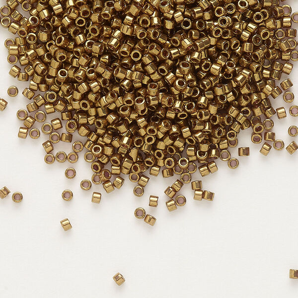 Seed bead, Delica®, glass, pkg/250g, #11 round, opaque metallic dark bronze (DB-0022). image number 0