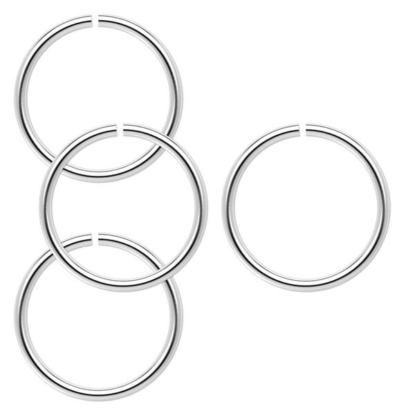 Jump ring, sterling silver, 17.5mm round, 15.1mm inside diameter, 16 gauge. Sold per pkg of 4. image number 0