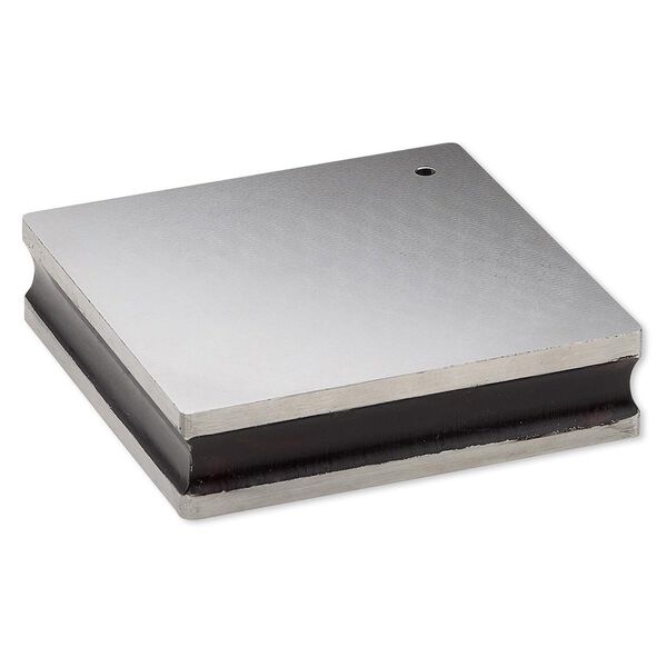 Bench block, steel, 4 x 4 x 1-inch square with 1/2 inch half-round groove. Sold individually. image number 0