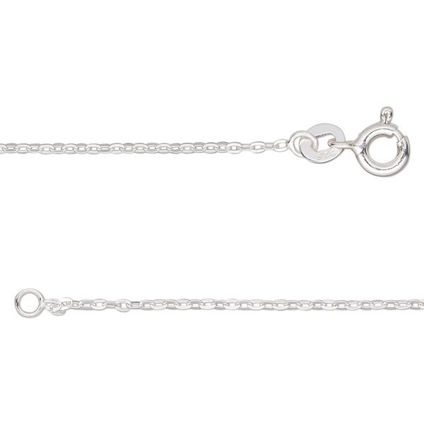 Necklace, Create Compliments®, sterling silver and enamel, black, 15.5mm diamond with dot and swirl design, adjustable at 16 and 18 inches with springring clasp. Sold individually. image number 1