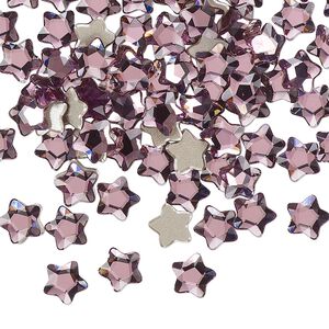 Flat back 360pk iris foil back, Swarovski® 6mm star flower 2754