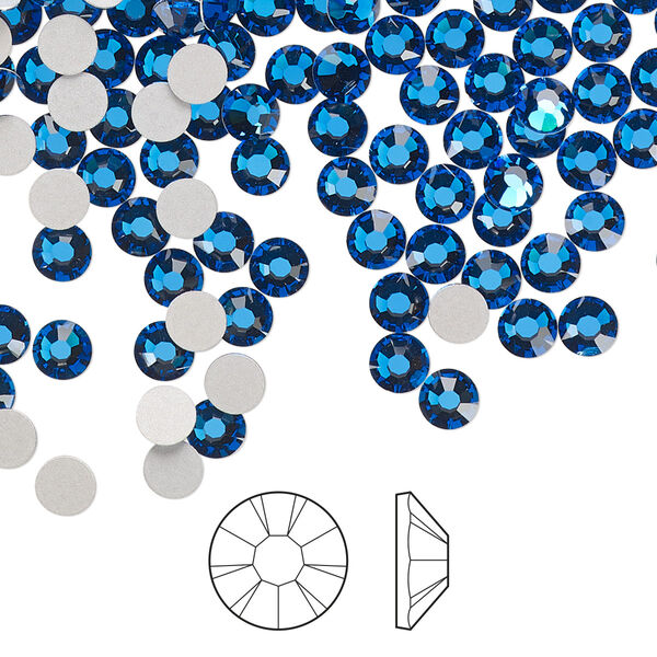 Flat back 144pk Capri blue foil back, Preciosa MAXIMA Czech crystal rhinestone 3.8-4mm chaton rose round SS16 image number 0