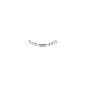 Bead, silver-plated brass, 15.5x1mm curved tube. Sold per pkg of 100.