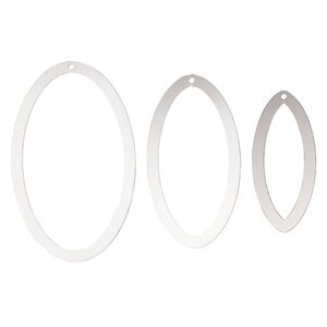 Focal, stainless steel, 36x16mm / 44x24mm / 52x32mm open oval. Sold per 3-piece set.