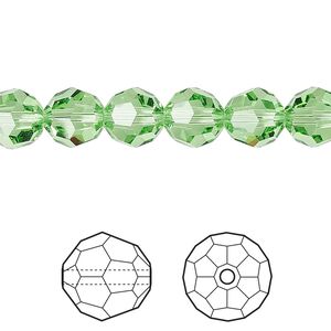 Bead 12pk peridot, Crystal Passions® 8mm round 5000