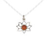 Carnelian / sterling silver 1pkg1, open lotus drop antiqued 14.5x12mm image number 0