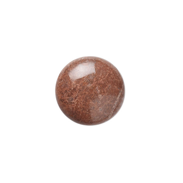 Cabochon, chrysanthemum stone (natural), 18mm calibrated round, B grade, Mohs hardness 3 to 4. Sold per pkg of 2. image number 0
