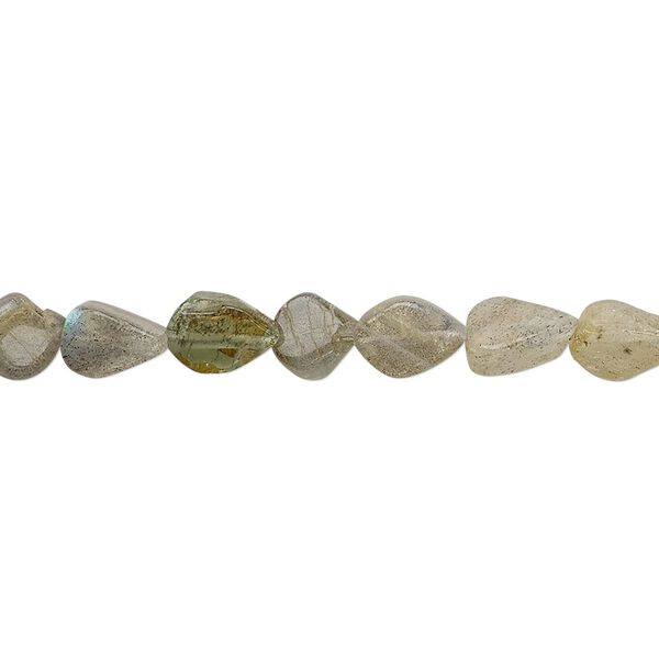 Labradorite 1pkg1, hand-cut flat teardrop bead natural 13 inch 6x4mm-9x6mm image number 0