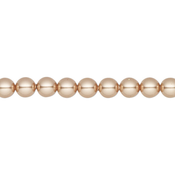 Pearl 100pk rose gold, Crystal Passions® 5mm round 5810 image number 0