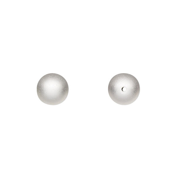 Bead, satin-finished sterling silver, 8mm seamless round. Sold individually. image number 0