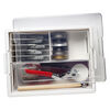 Organizer, Tool & Spool Bin™, Bead Storage Solutions™, plastic, clear and opaque off-white, 13-3/4 x 10-1/2 x 5 inches with removable caddies. Sold per 5-piece set. image number 3