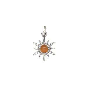 Carnelian / sterling silver 1pkg1, open star drop antiqued 12x12mm