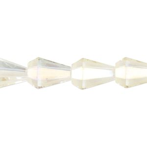Bead, glass, crystal AB, 13x9mm faceted teardrop. Sold per 15-1/2 to 16-inch strand.