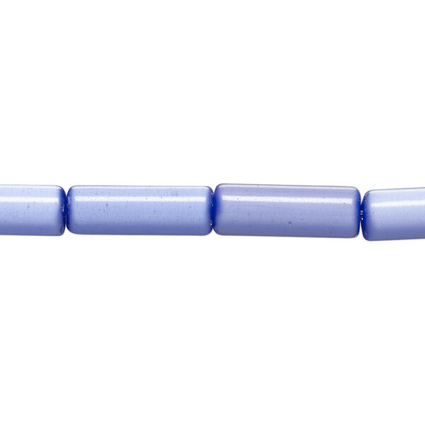 Bead, cat's eye glass (fiber optic glass), dark blue, 15x4mm-19x6mm round tube. Sold per 14-inch strand, approximately 25 beads. image number 0