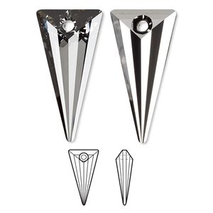 Focal 1pk crystal silver night, Crystal Passions® 39x20mm pendant spike 6480