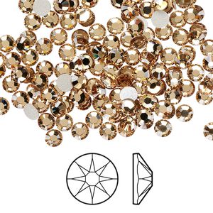 Flat back 1440pk light Colorado topaz foil back, Swarovski® 3.8-4mm rose round SS16 2088