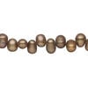 Freshwater pearl 1pkg1, top-drilled rice, 15 inch dark brown 6x5mm-8x6mm cultured image number 0