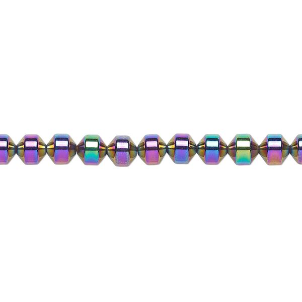 Hemalyke™ 1pkg1, rainbow titanium-coated roller bead 15.5-16 inch 4.5x4mm image number 0