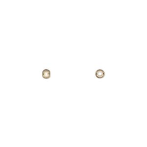 14Kt gold-filled 1pkg10, hammered round bead 3mm