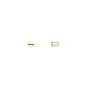 Rivet, brass, 3.5x3mm with 1.9mm shank. Sold per pkg of 100.