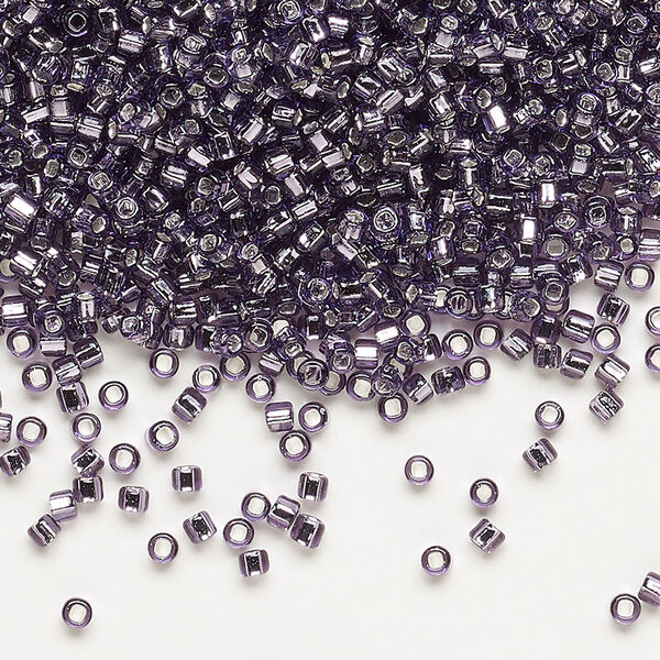 Seed bead, Dyna-Mites™, glass, pkg/1/2kg, #11 round, transparent silver-lined amethyst purple, (71:SR 11/0 SR). image number 0