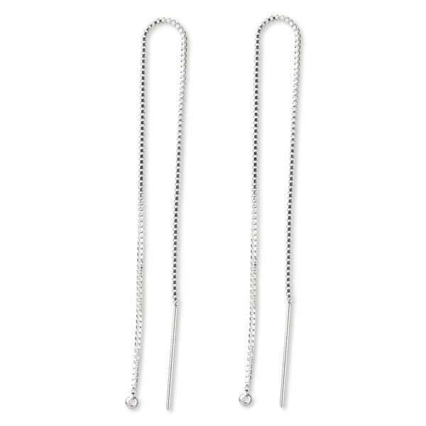 Ear thread 1pkg2 sterling silver, 5 inch box chain / 2mm ball, 1 pair image number 0