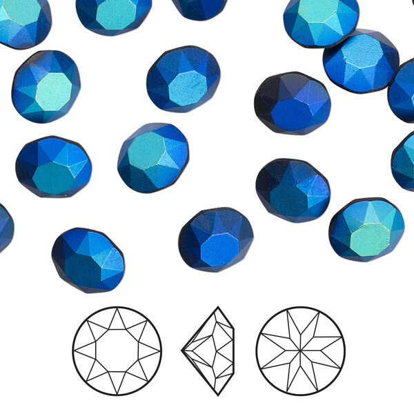 Chaton 4pk jet pastel, Crystal Passions® 8.16-8.41mm round SS39 1088 image number 0