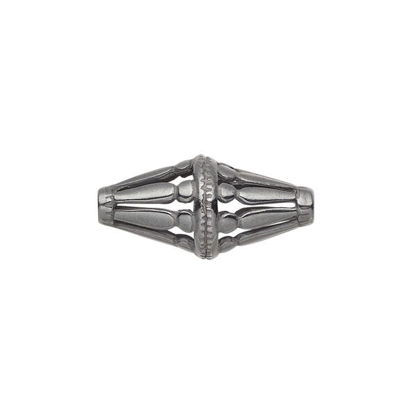 Bead 1pkg1 gunmetal-finished, 22.5x11mm fancy double cone, brass JBB Findings image number 0