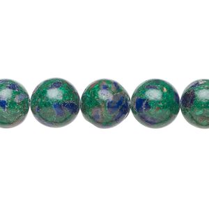 Azurite-malachite / resin 1pkg1, round bead 15.5-16 inch 10mm