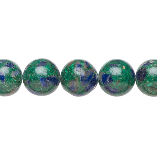 Azurite-malachite / resin 1pkg1, round bead 15.5-16 inch 10mm image number 0