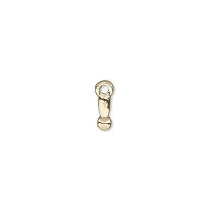 Charm, gold-finished "pewter" (zinc-based alloy), 7.5x3mm exclamation mark. Sold per pkg of 2.