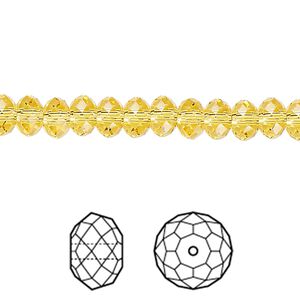 Bead 360pk light topaz, Swarovski® 6x4mm rondelle 5040