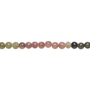 Multi-tourmaline 1pkg1, hand-cut round bead natural 15 inch 3-3.5mm