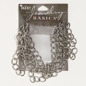 Chain, silver-finished steel, 8.1mm curb, 50 inches. Sold individually.