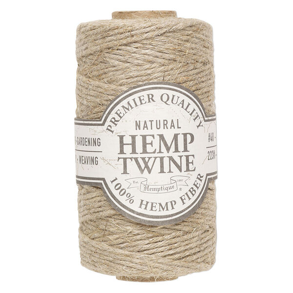 Cord, Hemptique®, polished hemp, rustic natural, 2mm diameter, 48-pound test. Sold per 223-foot spool. image number 0