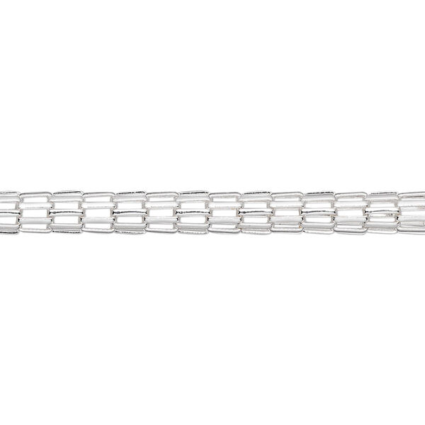 Chain, silver-finished steel, 4mm lantern. Sold per pkg of 25 feet. image number 0