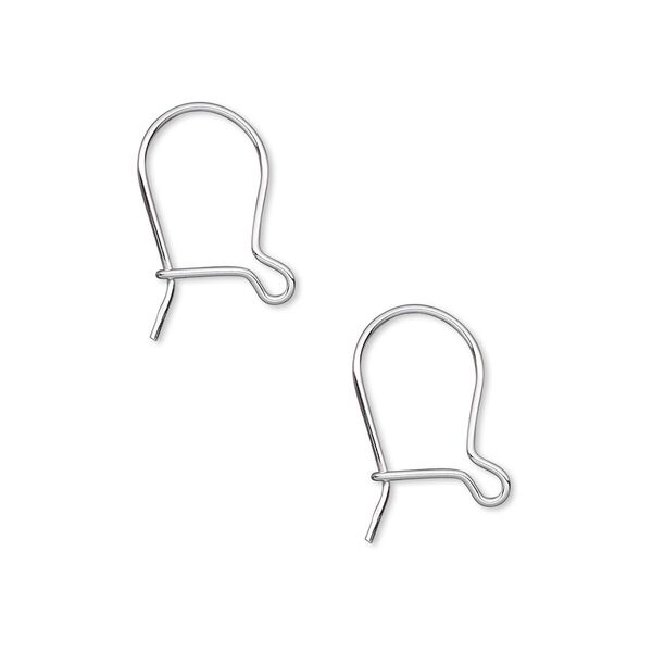 Ear wire, sterling silver, 15x10mm curved kidney, 21 gauge. Sold per pkg of 10 pairs. image number 0